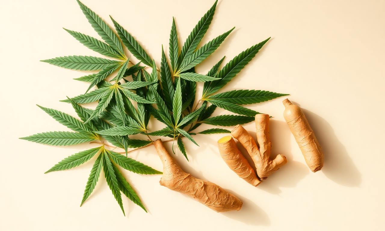Organic hemp leaves and turmeric root used in Wilder Leaf gummies